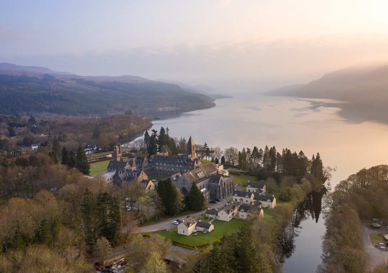 Fort Augustus Abbey overlooking Loch Ness