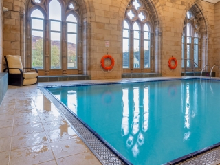 The swimming pool at abbey holidays loch ness in the Scottish Highlands