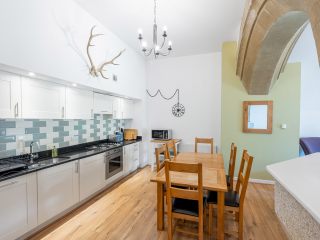 Abbey Church 24 Upper North Aisle Kitchen 3 Abbey Church 24 - Upper North Aisle accommodations arched kitchen at Abbey Holidays by Loch Ness