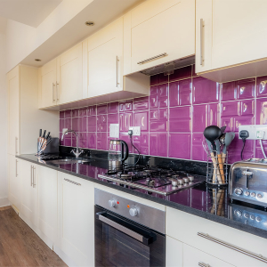 The Caledonian - Old School 12 accommodation&#039;s kitchen at Abbey Holidays Loch Ness