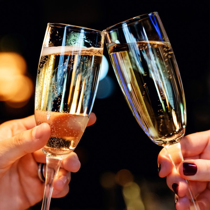 Couple toasting with glasses of champagne