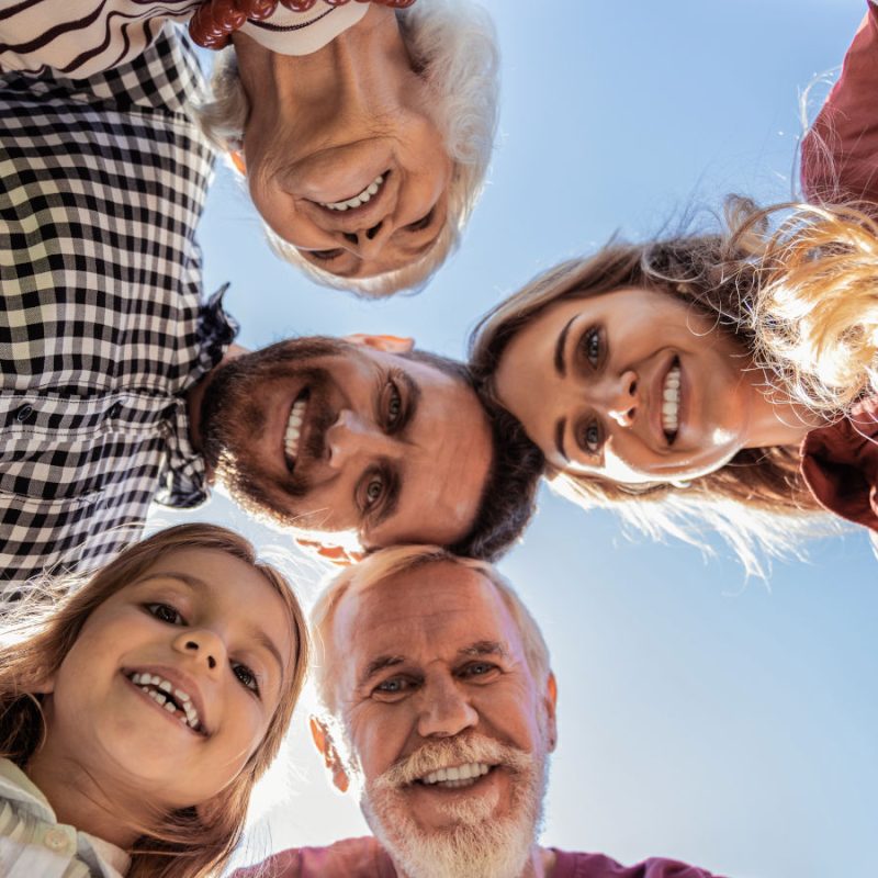 Family with child, parents and grandparents