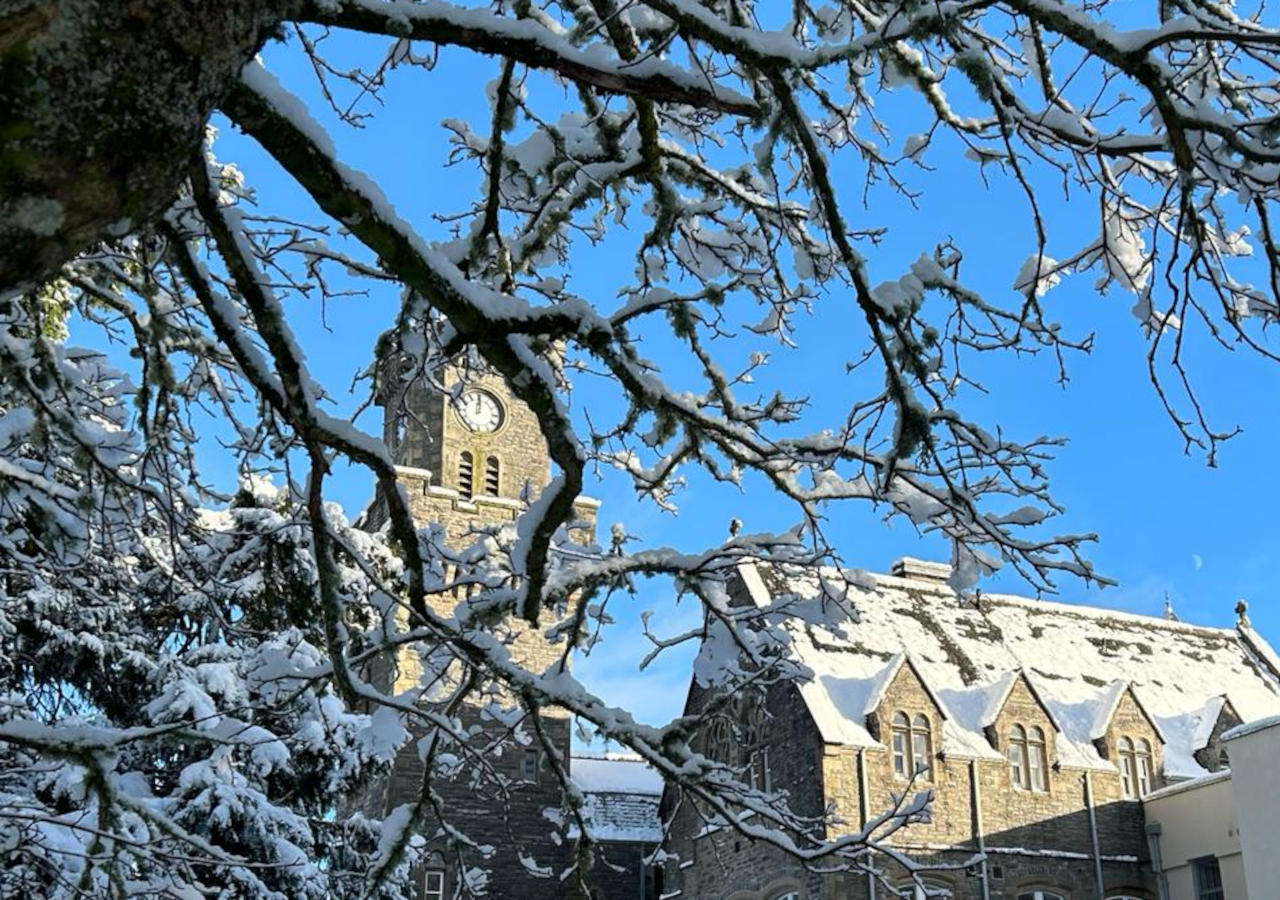 Fort Augustus Abbey in the snow